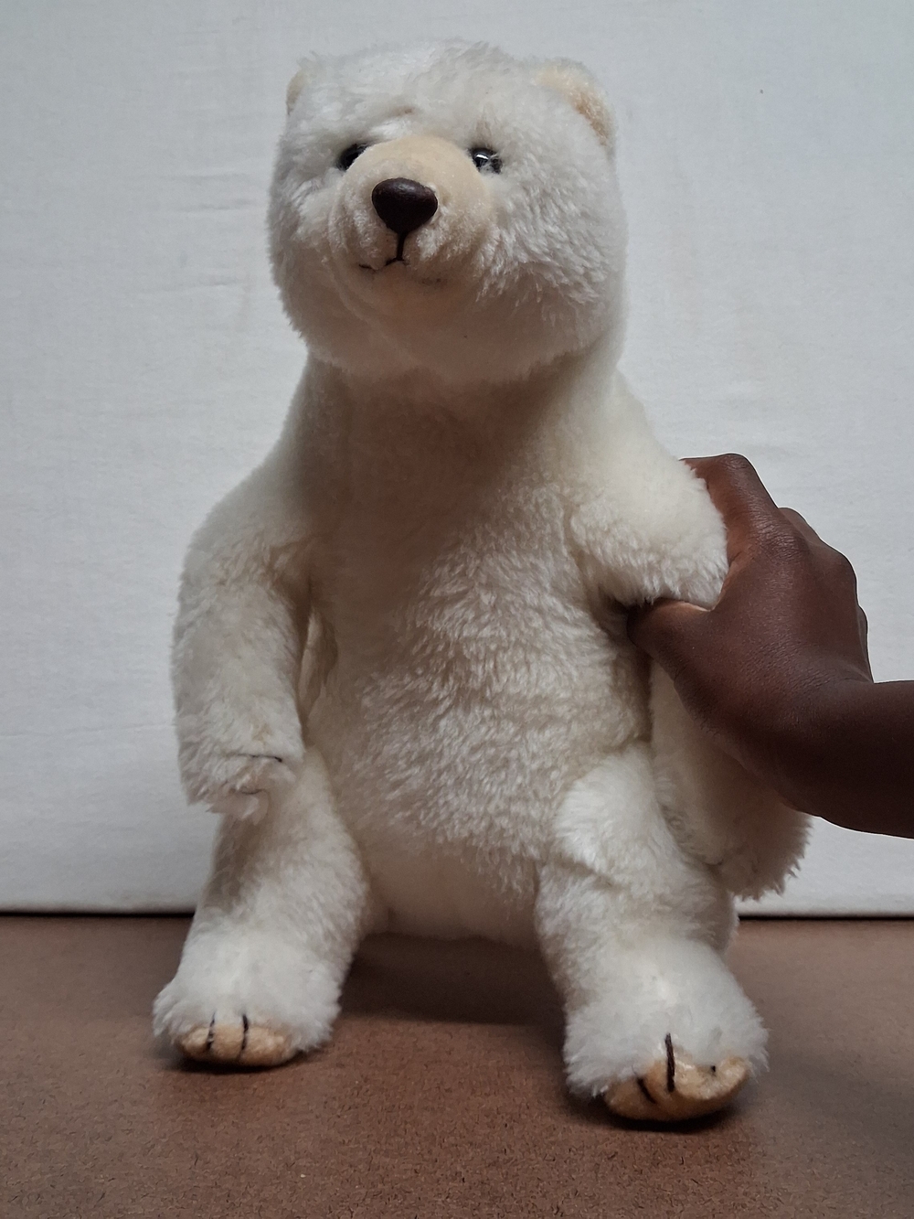 White Plush Polar Bear Pet Toy - Soft Cuddly Companion